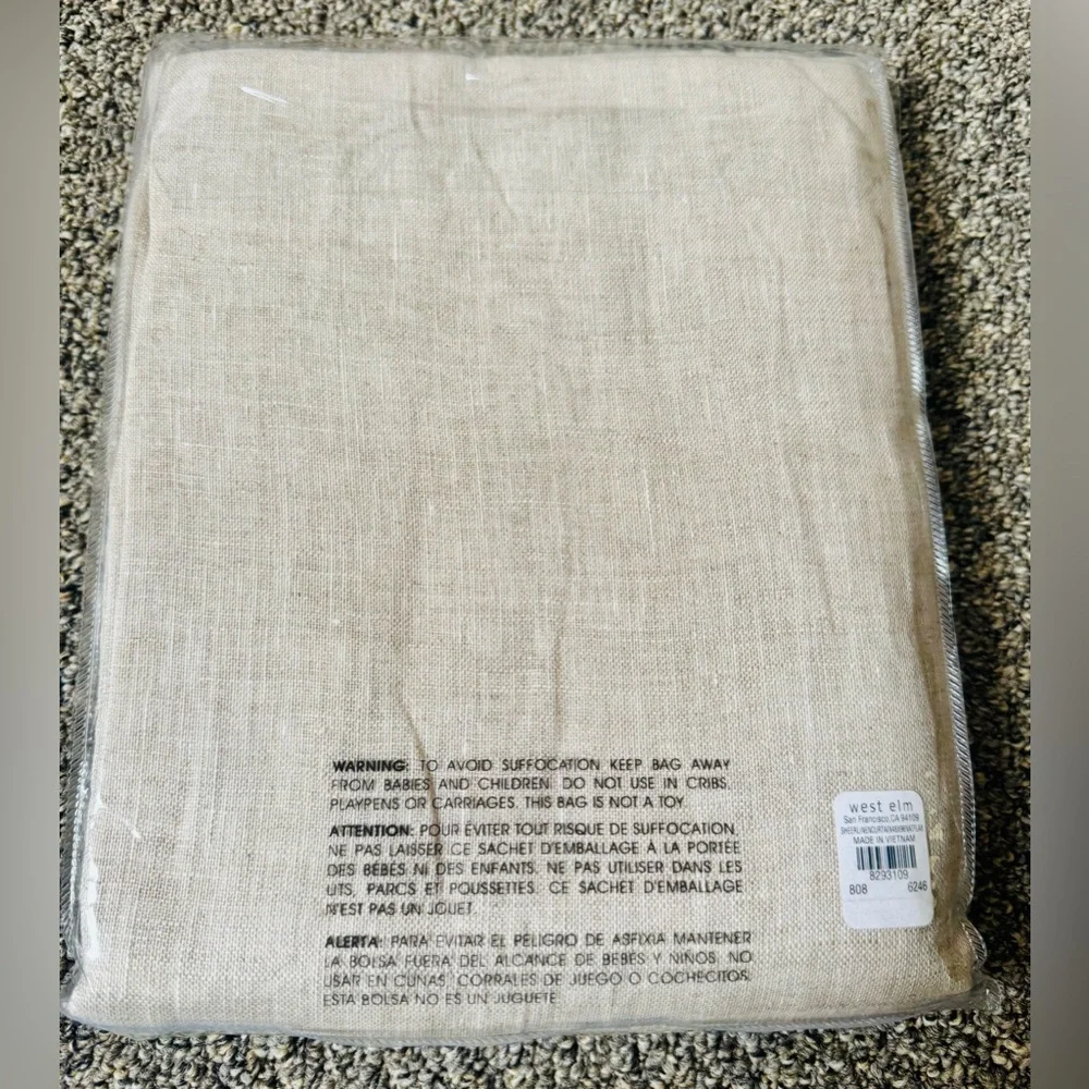 West Elm Sheer European Flax Linen Curtain 48 x 96” Set Of 2 NWT